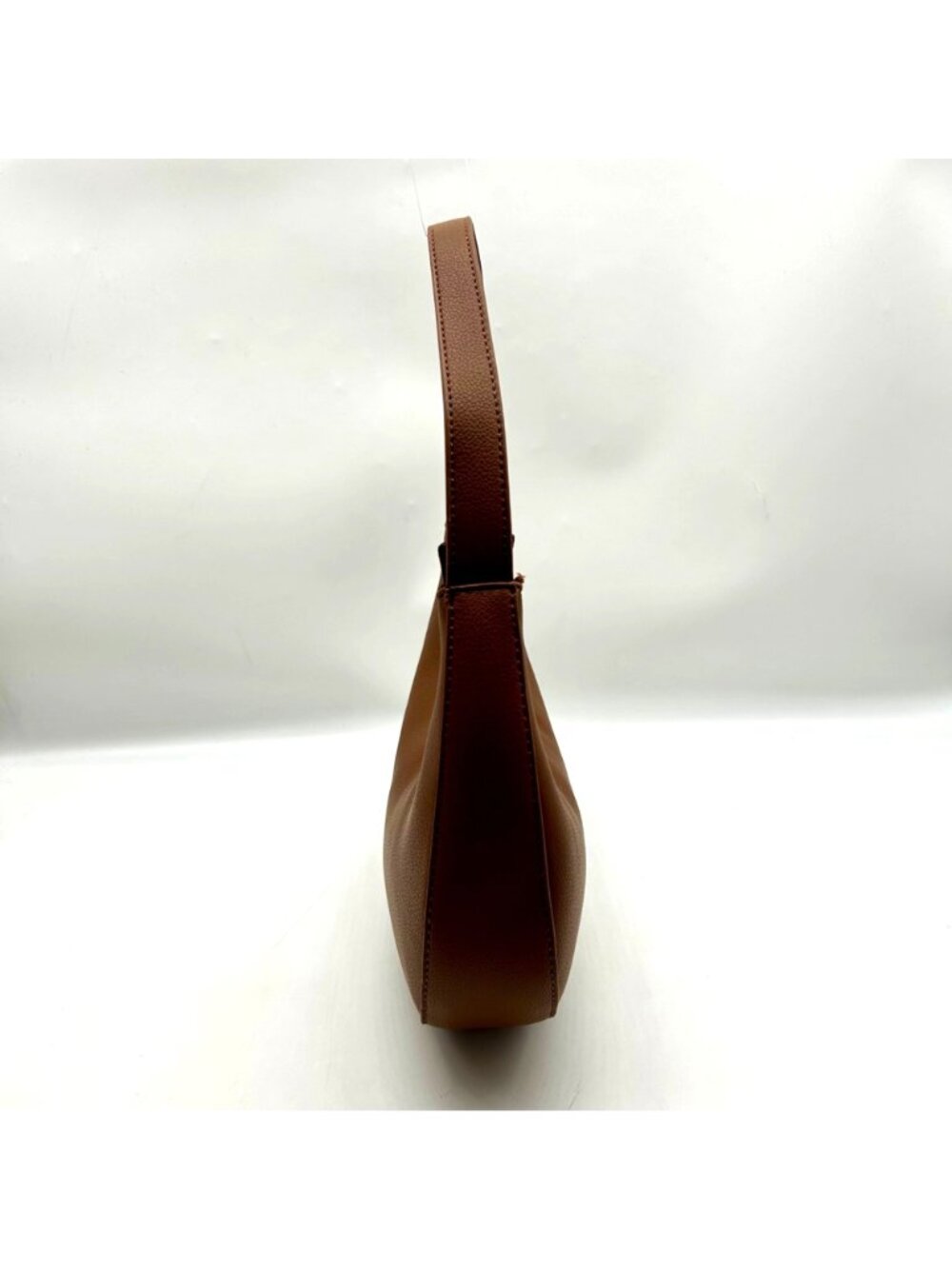 Like Dreams Brown Leather Crescent-Shaped Shoulder Bag - Picture 4 of 10